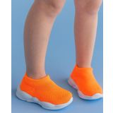 Ultra Hafif Memory Foam İç Taban Çocuk Triko Spor Ayakkabı Neon Turuncu-m-1002