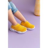 Ultra Hafif Memory Foam İç Taban Çocuk Triko Spor Ayakkabı Sarı-m-1002