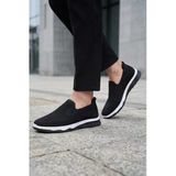 Ultra Hafif Nefes Alabilir Siyah Beyaz Slip-On Sneaker Günlük Rahat Erkek Spor Ayakkabı