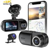 ULTRA HD 4K -GPS Özelliği - WiFi Tlfn Uygulama - 3 Lens Kameralı 2.35 İnç Ekran Gece Görüşlü 170 Derece Geniş Açı G- Sensörü Park Sensörü DVR Araç Kameras