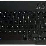 Ultra İnce Bluetooth Klavye Taşınabilir Mini Kablosuz Klavye Şarj Edilebilir Apple iPad iPhone Samsung Tablet Telefon Akıllı Telefon iOS Android Windows için (10 inç Siyah)