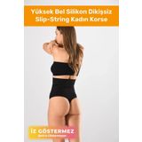 Ultra İnceltici Yüksek Bel Silikon Dikişsiz Sıkılaştırıcı Karın Toparlayıcı Slip-String Kadın Korse