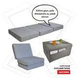 Ultra Kalin Katlanir Sunger Yatak, Yer Yatagi, Katlanir Yer Minderi, Misafir Yatagi 80X180x14 Gri Puantiyeli