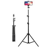 ULTRA KALİTE Metal Tripod, 2 Metre Ayarlanabilir Yükseklik, 360 Derece Döner Başlıklı Telefon Tutucu, Video Çekim Canlı Yayın Ring Light Lamba Ayağı, Fotoğraf Stüdyo Standı