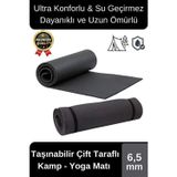 Ultra Konfor Taşıma Askılı Kalın Kaymaz Antibakteriyel Meditasyon Pilates Minderi Yoga Matı 6,5mm
