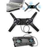 Ultra Küçük Katlanabilir Dizüstü Bilgisayar Soğutucu, Şık Tasarım, 2 Fan, USB Bağlantılı