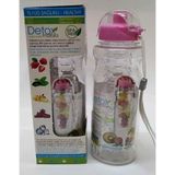 Ultra Lüks DETOX MATARA Detoks Su Şişesi, Polikarbondan Üretilmiştir. Koku Yapmaz, Kırılmaz, 600 Ml