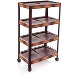 Ultra Lüks Model Ahşap Desenli 4 Katlı Demonte Ayakkabılık 48x28 h:80cm 8 Çift Ayakkabı İçin