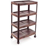 Ultra Lüks Model Deri Desenli 4 Katlı Demonte Ayakkabılık 48x28 h:80cm 8 Çift Ayakkabı İçin