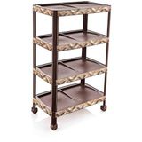 Ultra Lüks Model Laminant Desenli 5 Katlı Demonte Ayakkabılık 48x28 h:80cm 10 Çift Ayakkabı İçin