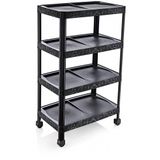 Ultra Lüks Model Siyah Mermer Desenli 4 Katlı Demonte Ayakkabılık 48x28 h:80cm 8 Çift Ayakkabı İçin