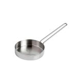 Ultra Lüks Paslanmaz Çelik 14cm Basık Kenarlı Mini Tava Sos Tavası Metal Saplı Çok Amaçlı Kaçerola