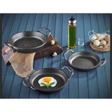 Ultra Lüx 3’lü Set Döküm Siyah Granit Sahan Tava 22cm-20cm-18cm