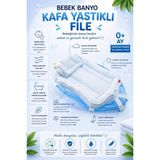 Ultra Lüx Kafa Yastıklı Köpük File, Bebek Banyo Filesi ( Katlanır Küvet Içi - Beyaz