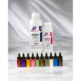Ultra Şeffaf Parlak Epoksi Reçine 1500 Gr + 10 Renk Sıvı Sedefli Pigment Seti