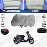 Ultra Shop Vespa Gts 125 Supertech Motosiklet Brandası Çanta Topcase Uyumlu Motor Brandası - Gri