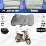Ultra Shop Vespa Primavera 150 Touring Motosiklet Brandası Çanta Topcase Uyumlu Motor Brandası - Gri