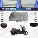 Ultra Shop Yamaha X-Max 400 Iron Max Uyumlu Motosiklet Brandası Çanta Topcase Uyumlu Motor Brandası - Gri