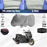 Ultra Shop Yamaha X-Max 400 Tech Max Uyumlu Motosiklet Brandası Çanta Topcase Uyumlu Motor Brandası - Gri