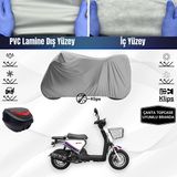 Ultra Shop Yukı QM50QT-6E Snoopy Uyumlu Motosiklet Brandası Çanta Topcase Uyumlu Motor Brandası - Gri