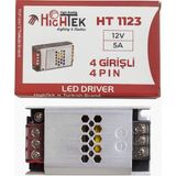 Ultra Slim 12V-5 Amper Sessiz Şerit LED Trafosu - 12V-5A