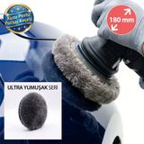 Ultra Soft Seri %100 Doğal Kuzu Postu Polisaj Keçesi 180 Mm Antrasit