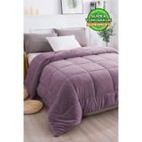 Ultra Yumuşak Çift Taraflı Wellsoft Peluş Yorgan Çift Kişilik Yıkanabilir 200x220 Cm Lila Lila