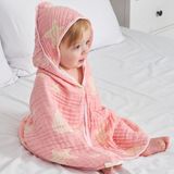 Ultra Yumuşak Muslin Bebek Kapüşonlu Havlu - 80 x 80 Cm, Banyo ve Plaj Için Ideal, Yenidoğanla - 0 - 1 Ay