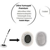 Ultra Yumuşak Premium Mikrofiber Ufak Makarna Başlıklı Teleskopik Araç Yıkama Fırçasının Yedek Mopu 1 Adet