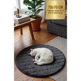 Ultra Yumuşak Tavşan Tüyü Yuvarlak Kedi Köpek Yatağı 70X70