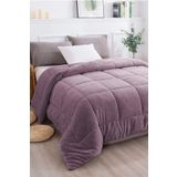 Ultra Yumuşak Tek Kişilik Çift Taraflı Wellsoft Peluş Yorgan Yıkanabilir (Battaniye/Nevresim) 160x220 cm Lila