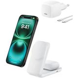 Ultracharge Magsafe Uyumlu 2’Si 1 Arada Qi2 25W Kablosuz Şarj İstasyonu, İphone 17, Airpods, Pixelsnap, Dönüştürülebilir Masaüstü Standı,