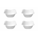 Ultraform Porselen Caprice Kare Kase 10x10cm 4'lü Beyaz Çerezlik Meze Sunum Tabağı