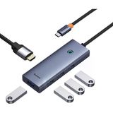 Ultrajoy 5’İ 1 Arada Usb Hub, 1X Hdmı 4K@30Hz + 4X Usb 3.0 Port, Çoklayıcı Adaptör, Type-C Girişli Cihazlar İçin Uyumlu, Gri