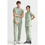 Ultralycra Basic - Likralı Doktor Hemşire Forma Takımı Scrubs Üniforma Cerrahi Takım (Unısex), Su Yeşili - 2XL