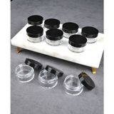 UltraMint 10 Adet Mini 10 ml Krem Kavanoz, Siyah Kapak, Takı ve Seyahat Için - Ahşap
