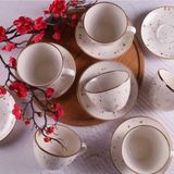 UltraMint 12 Parça Fincan Takımı, Cappuccino ve Latte, 300 Ml, Şık ve Modern Design - Seçenek 1