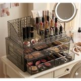 UltraMint 16 Bölmeli Akrilik Makeup Organizer, Şık ve Kullanışlı Rujluk Kutusu - Antrasit