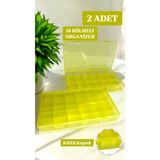 UltraMint 2 Adet Sarı 18 Bölmeli Kapaklı Balıkçı Kutusu Çapari ve Balıkçılık Malzemeleri Organizeri - Altın