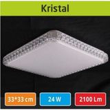 UltraMint 24W Sıva Üstü LED Panel 33X33 cm Kristal LED Avize Beyaz Işık - Seçenek 1 - Ahşap - Bej - Siyah