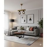 UltraMint 2'li Oval Füme Camlı Gold Krom Modern Avize, Şık ve Şık Aydınlatma - Seçenek 1 - Altın