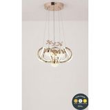 UltraMint 3 Renk LED Kumandalı Avize, Lüks Tasarım, Salon ve Oturma Odası Için - Seçenek 1 - Altın
