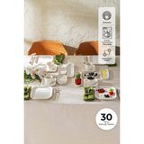 UltraMint 30 Parça Porselen Kahvaltı Servis Takımı, 6 Kişilik, Beyaz - Seçenek 1