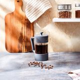 UltraMint 350 ml Fransız Presi, Şık ve Kullanışlı Kahve Demleme Aracı - Seçenek 1 - Açık Beyaz - Gri