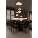 UltraMint 3'lü Çember Şeker Toplu Rose Gold LED Modern Sarkıt Avize - Seçenek 1 - Altın