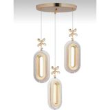 UltraMint 3’lü Gold Kaplama Sarkıt LED Salon Avize, Renkli Işık Seçenekleri - Seçenek 1 - Altın