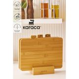 UltraMint 4 Parça Bambu Ahşap Kesme Tahtası Seti, Ayaklı, Çok Amaçlı, 28 cm - Ahşap - Ceviz - Seçenek 1