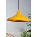 UltraMint 45 cm Çaplı Sarı Avize, Şık Tekli Sarkıt Lamba, Modern Dekorasyon Parçası - Seçenek 1 - Altın