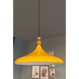 UltraMint 45 cm Sarı Ahşap Boncuklu Sarkıt Avize, Salon ve Mutfak Için Şık Aydınlatma - Seçenek 1 - Altın