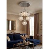 UltraMint 6" Gümüş Kristal Taşlı LED Avize, Modern Salon ve Mutfak Dekoru - Seçenek 1 - Altın - Gümüş - Bakır